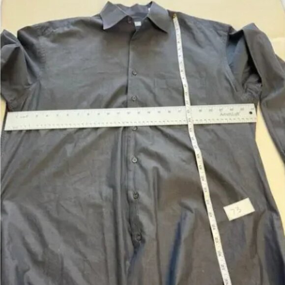 Ermenegildo Zegna Shirt Sz L 43/17 Gray Made in Italy Long Sleeve Button Mens - Picture 8 of 11